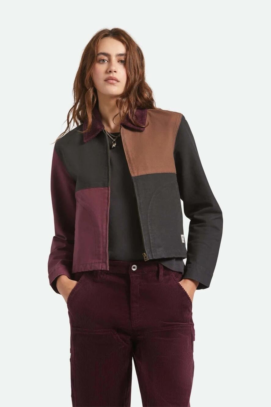 Brixton Mechanic Garage Colorblock Zip Jacket M Utility Streetwear Workwear